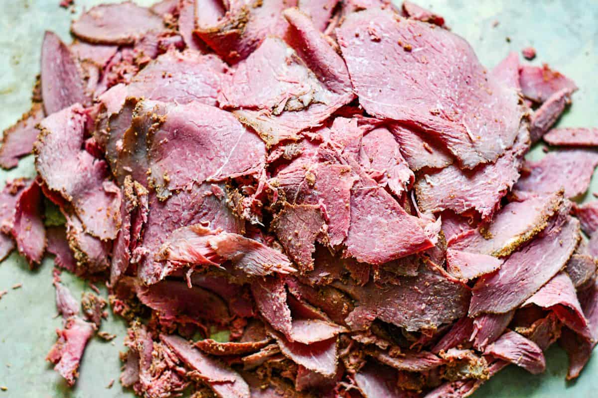 Goose Pastrami sliced thin