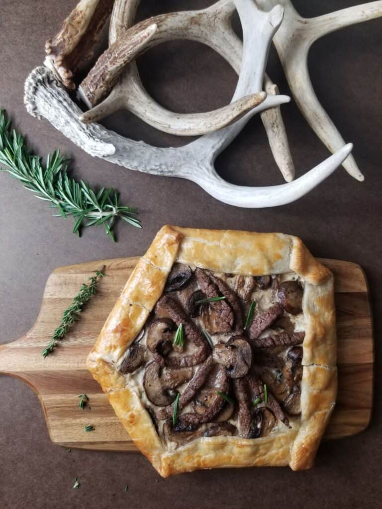 Venison Steak and Mushroom Galette