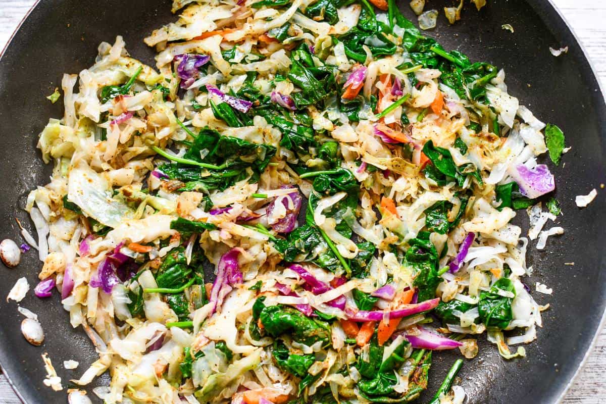 Coleslaw and Creamed Spinach Sauce