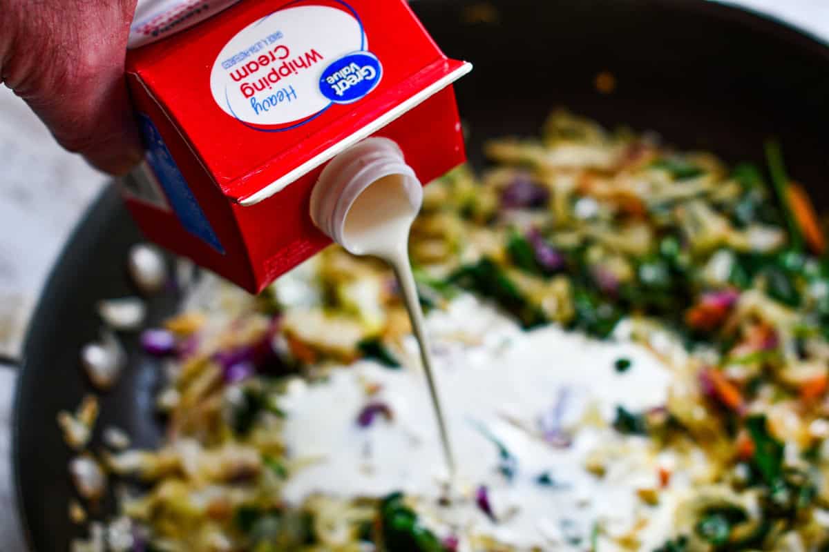 Heavy Whipping Cream for Coleslaw and Creamed Spinach Sauce