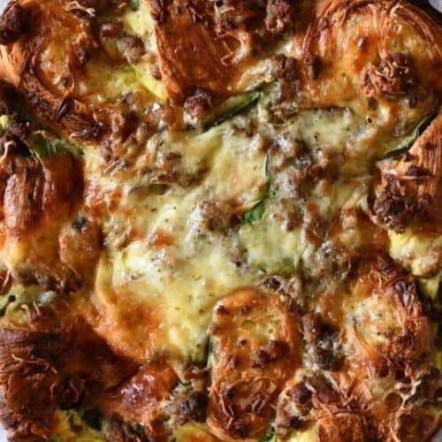 Venison Sausage Croissant Breakfast Casserole