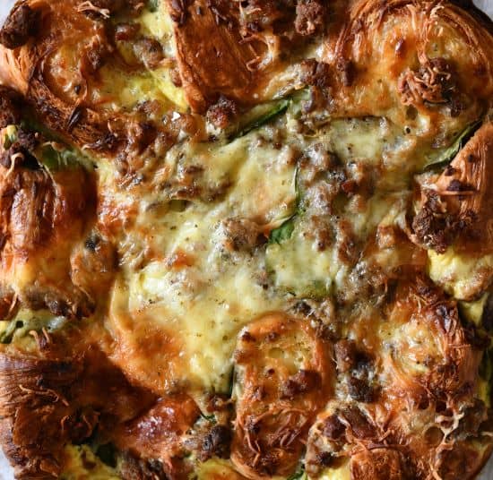 Venison Sausage Croissant Breakfast Casserole