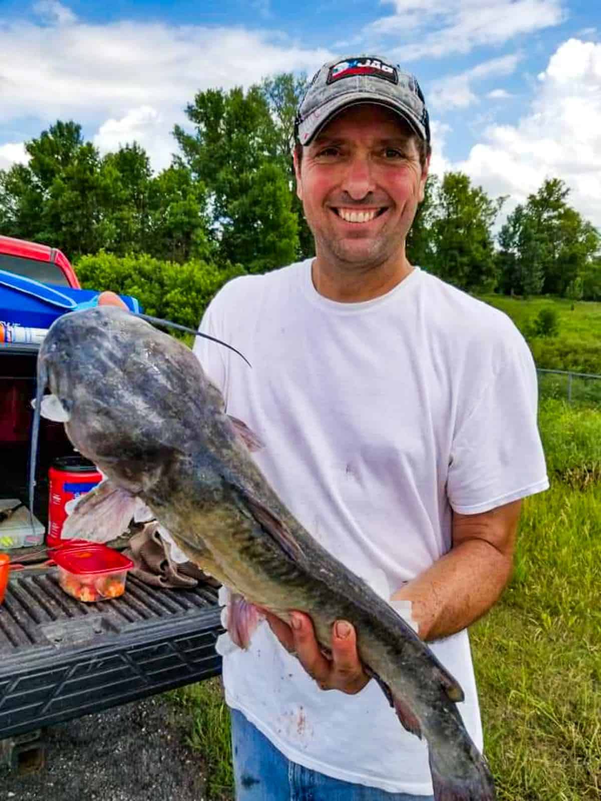 Jeff Benda with Channel Catfish