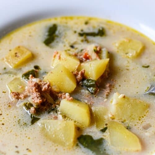 Homemade Zuppa Toscana with Italian Venison Sausage