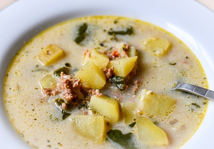 Homemade Zuppa Toscana with Italian Venison Sausage