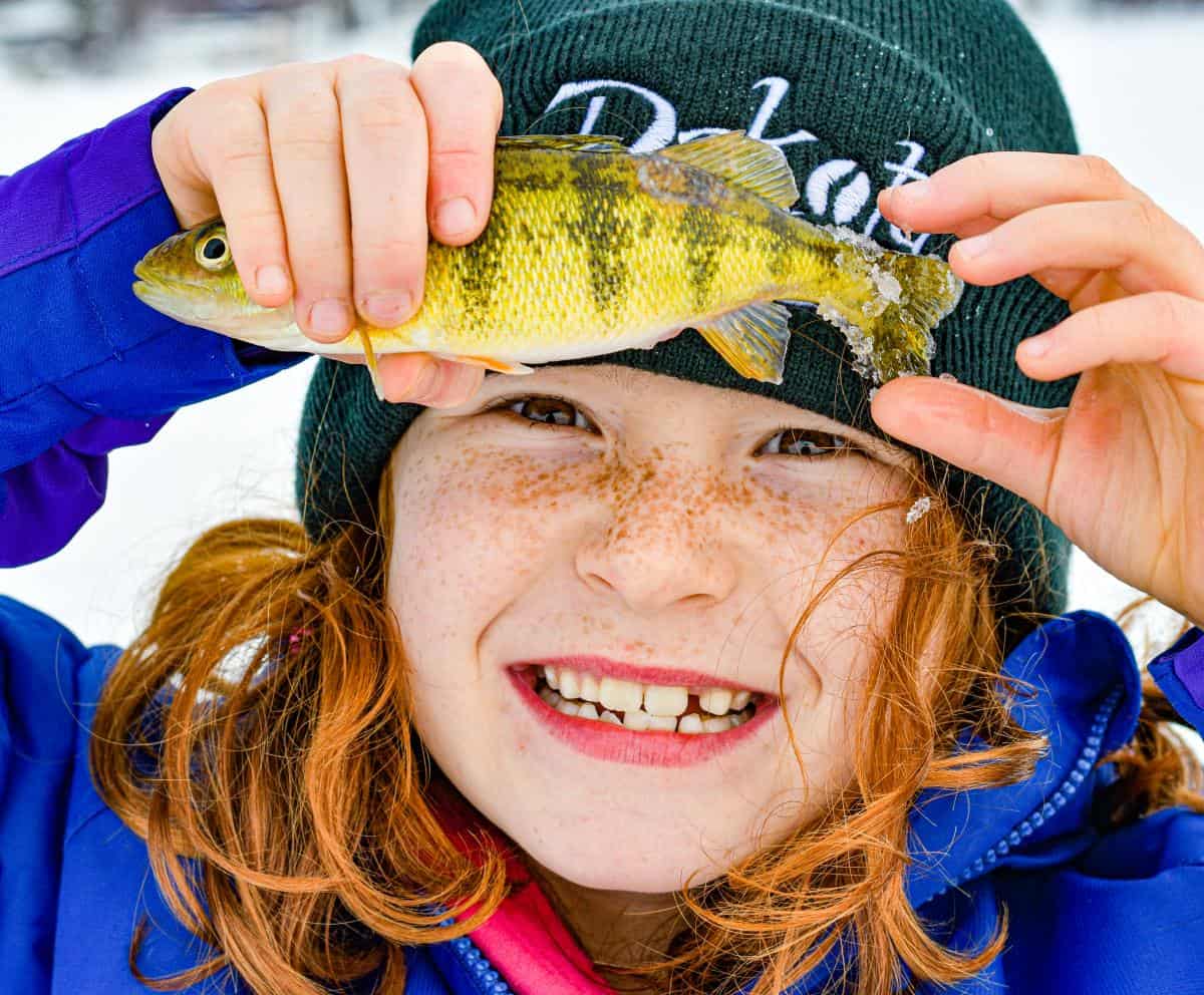 My daughter with yellow perch