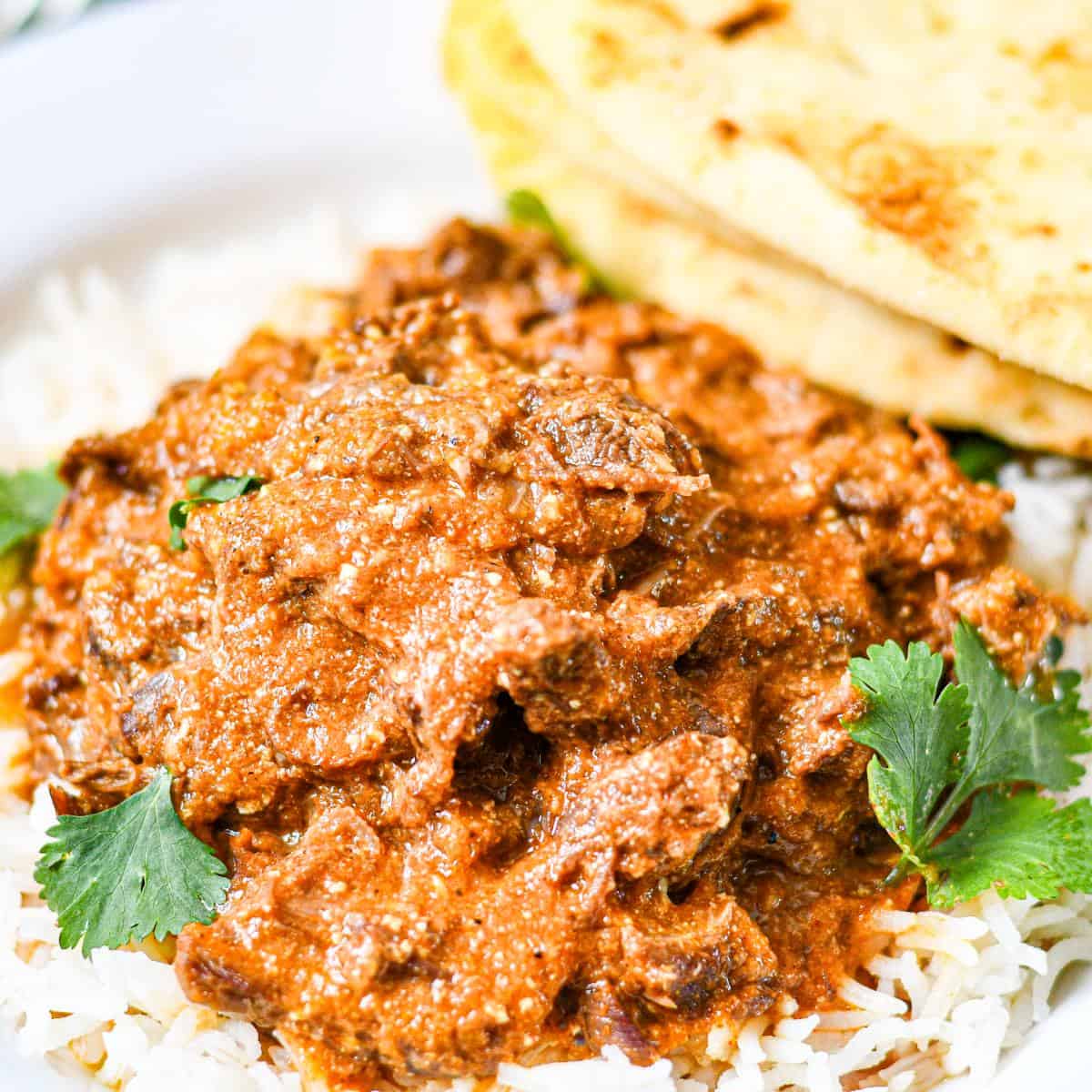 Venison Rogan Josh with Garlic Naan