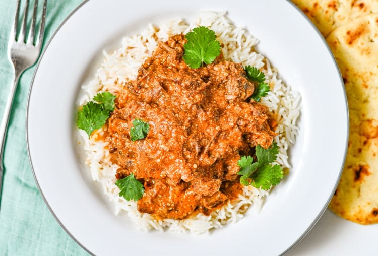 Venison Rogan Josh Recipe with Garlic Naan