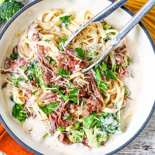 Fettuccine Alfredo with Canada Goose and Homemade Alfredo Sauce from Scratch