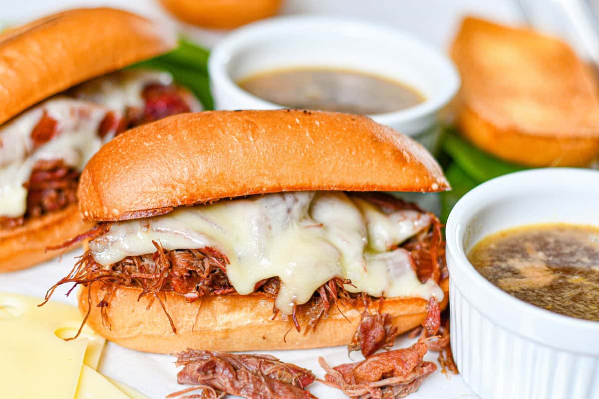 Wild Goose Slow Cooker French Dip Sandwiches