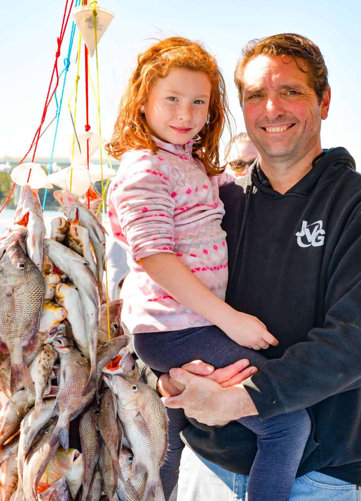 Jeff Benda and daughter fishing Tampa Bay