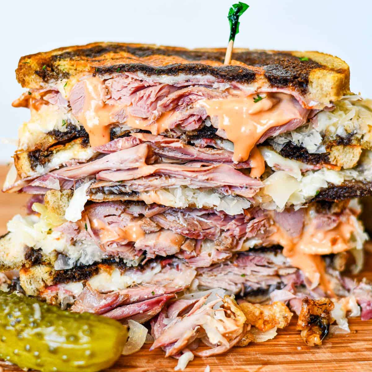 Rabbit Meat Reuben Sandwich