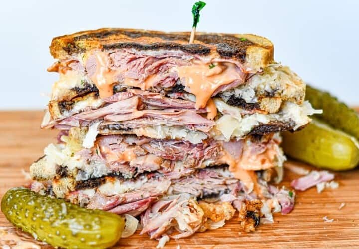 Elmer Fudd's Favorite Rabbit Recipe - Wild Rabbit Reuben Sandwich on Rye with pickles