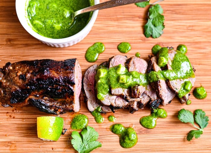 Venison Steak with Chimichurri Sauce