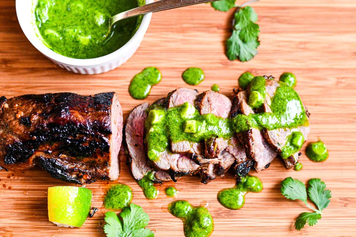 Bighorn Sheep Steak with Chimichurri Sauce by Jeff Benda