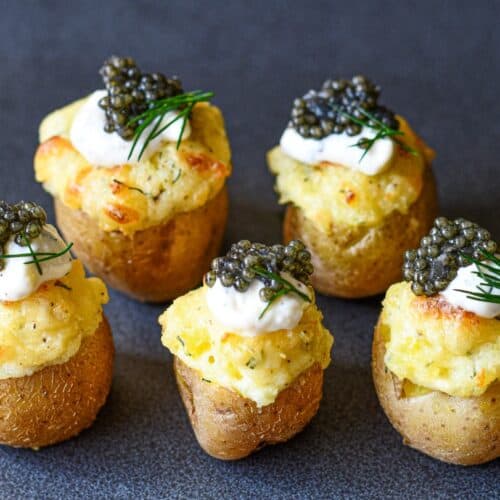 Twice Baked Baby Potatoes with Paddlefish Caviar Recipe