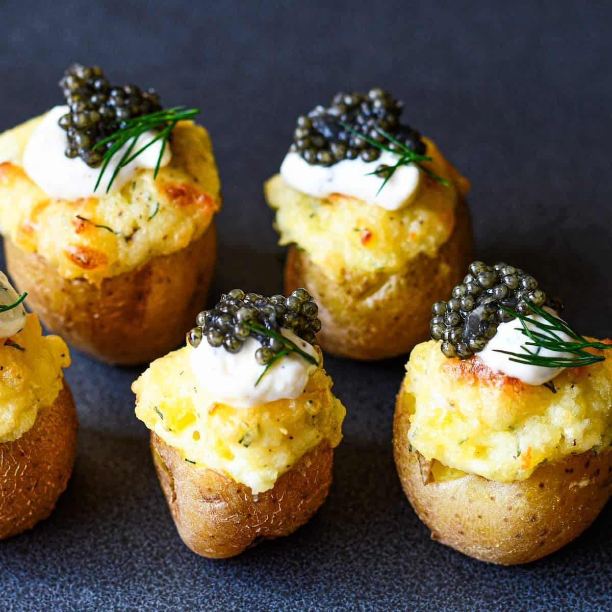 Twice Baked Potatoes with Paddlefish Caviar by Jeff Benda