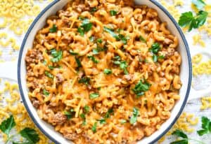 Sloppy Joe Mac and Cheese with Venison