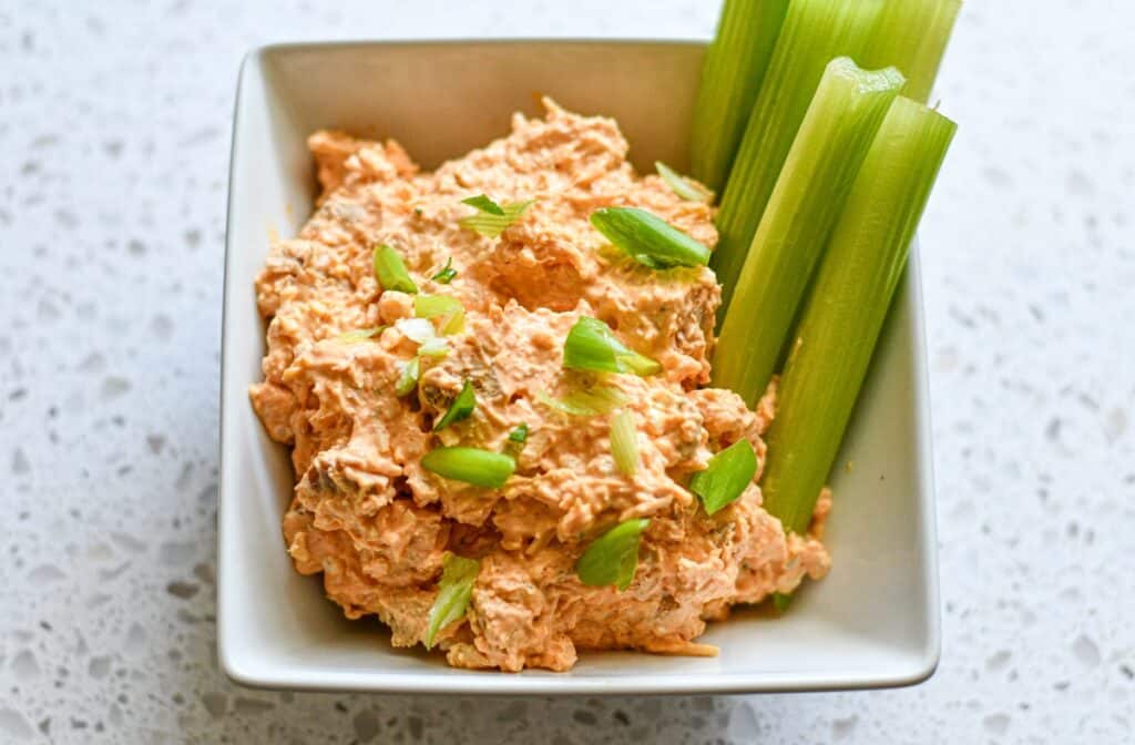 Buffalo Chicken Dip made with Pheasant Celery