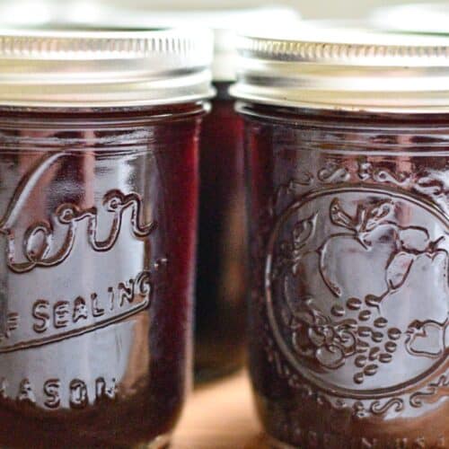 Sour Cherry Syrup in Jars