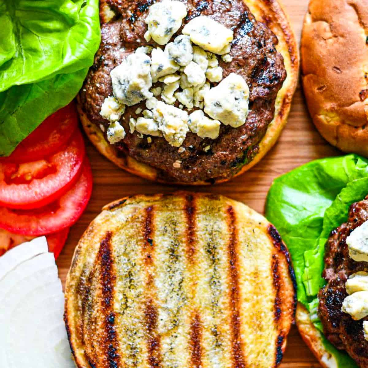 Grilled Deer Burger Recipe with Blue Cheese by Jeff Benda