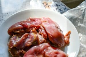 Pheasant Breasts next to freezer bag