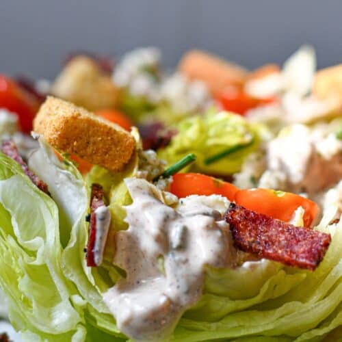 Venison Bacon Salad and Homemade Blue Cheese Dressing and Croutons