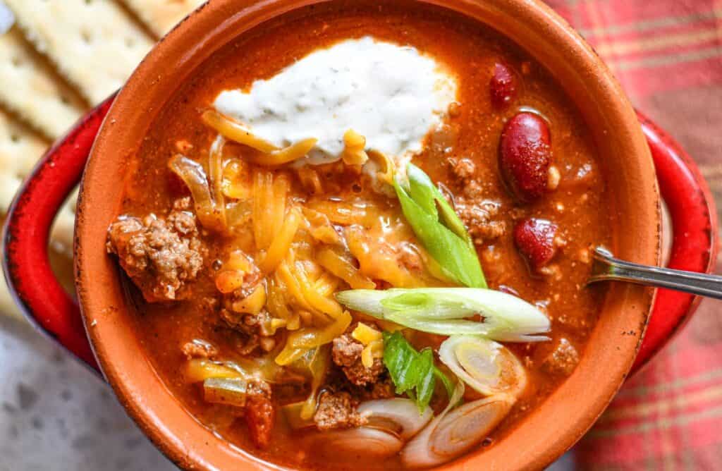 Easy Venison Chili in a Bowl