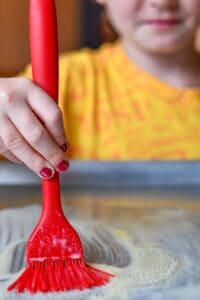 Buttering Pan for Cheeseburger Sliders