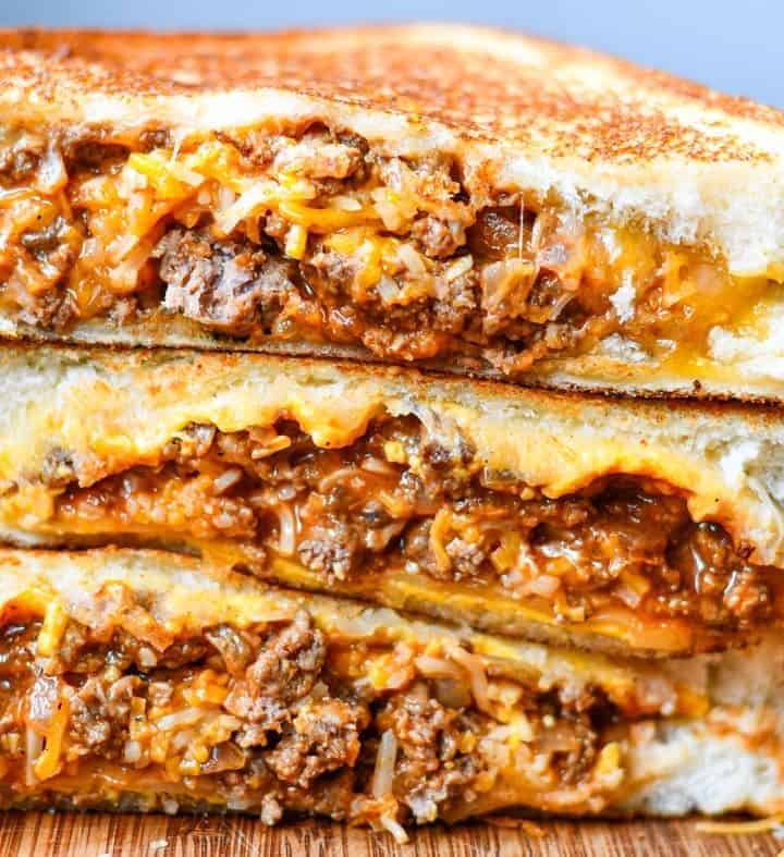 Venison Sloppy Joe Grilled Cheese Sandwich