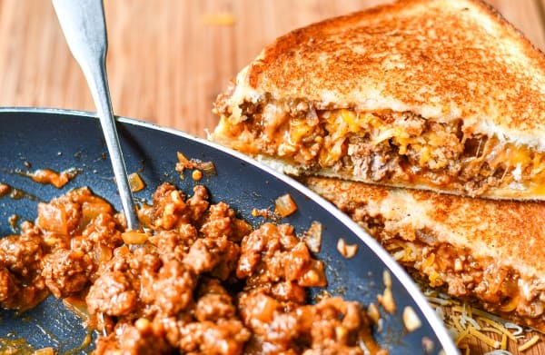 Sloppy Joe Grilled Cheese Sandwich