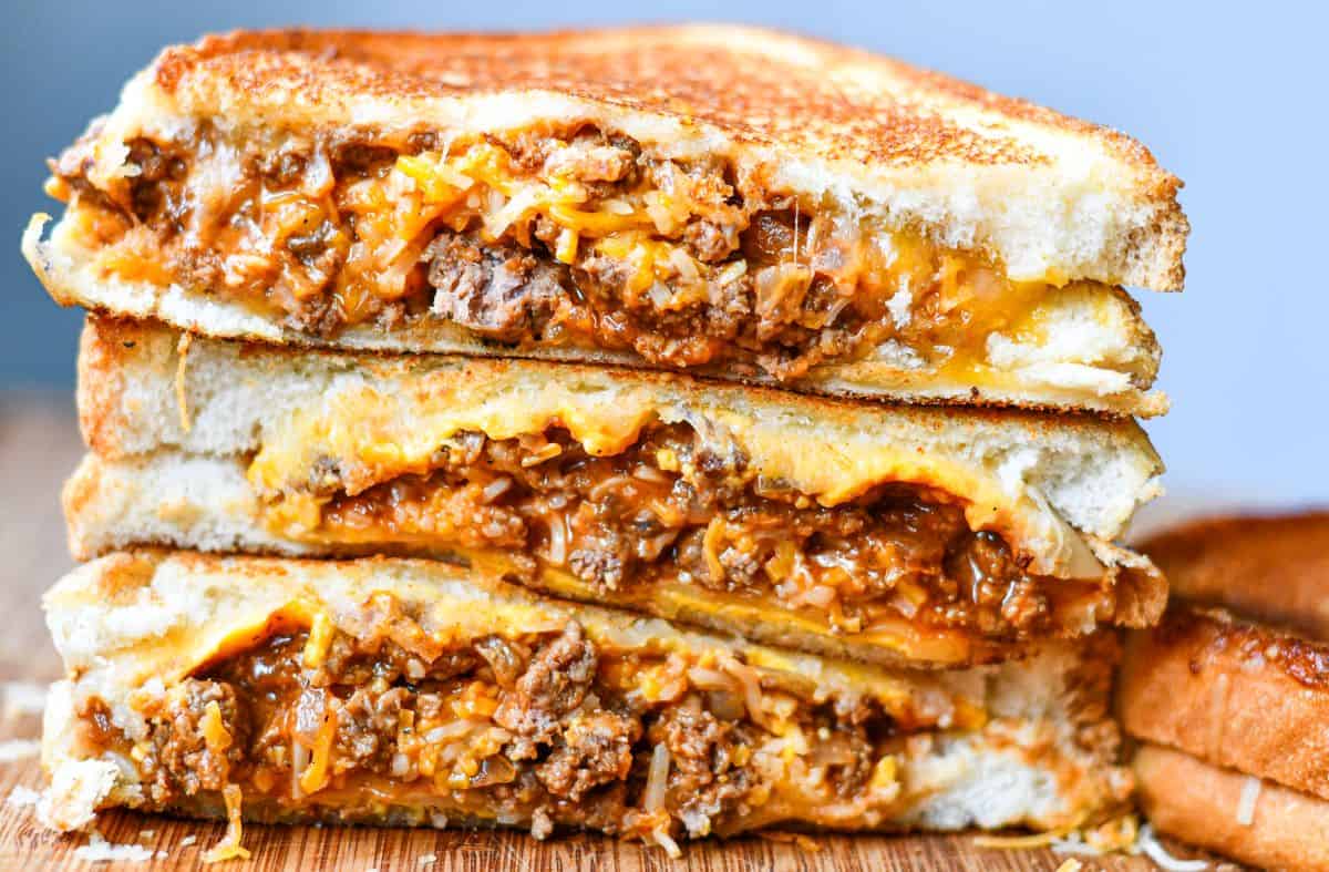 Venison Sloppy Joe Grilled Cheese Sandwich