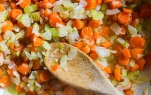 Sauteed Carrots, Celery, Onion for Pheasant Pot Pie