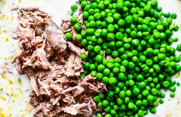 Shredded Pheasant Meat and Peas