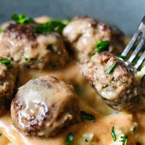 Venison Swedish Meatballs and Mashed Potatoes