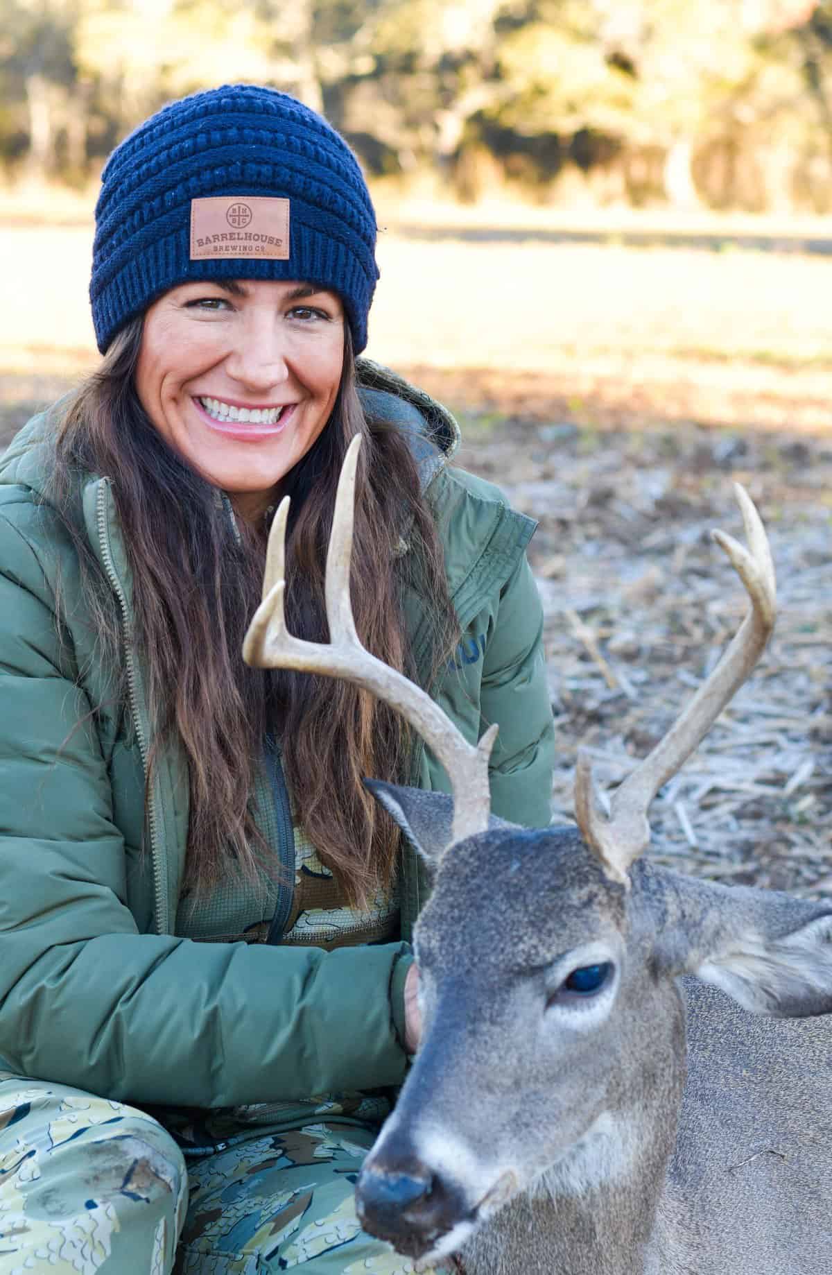 Natalie Davis with Texas Whitetail Buck