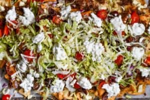 Goose Gyro Nachos with Tzatziki