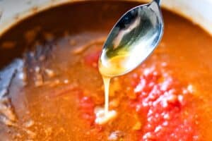 A touch of honey to sweeten the steak chili.