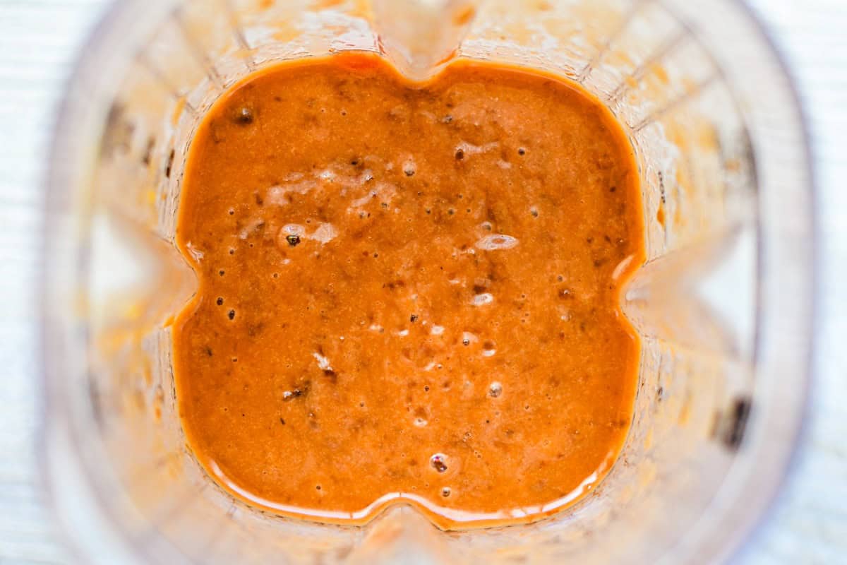 Sauce made in a blender