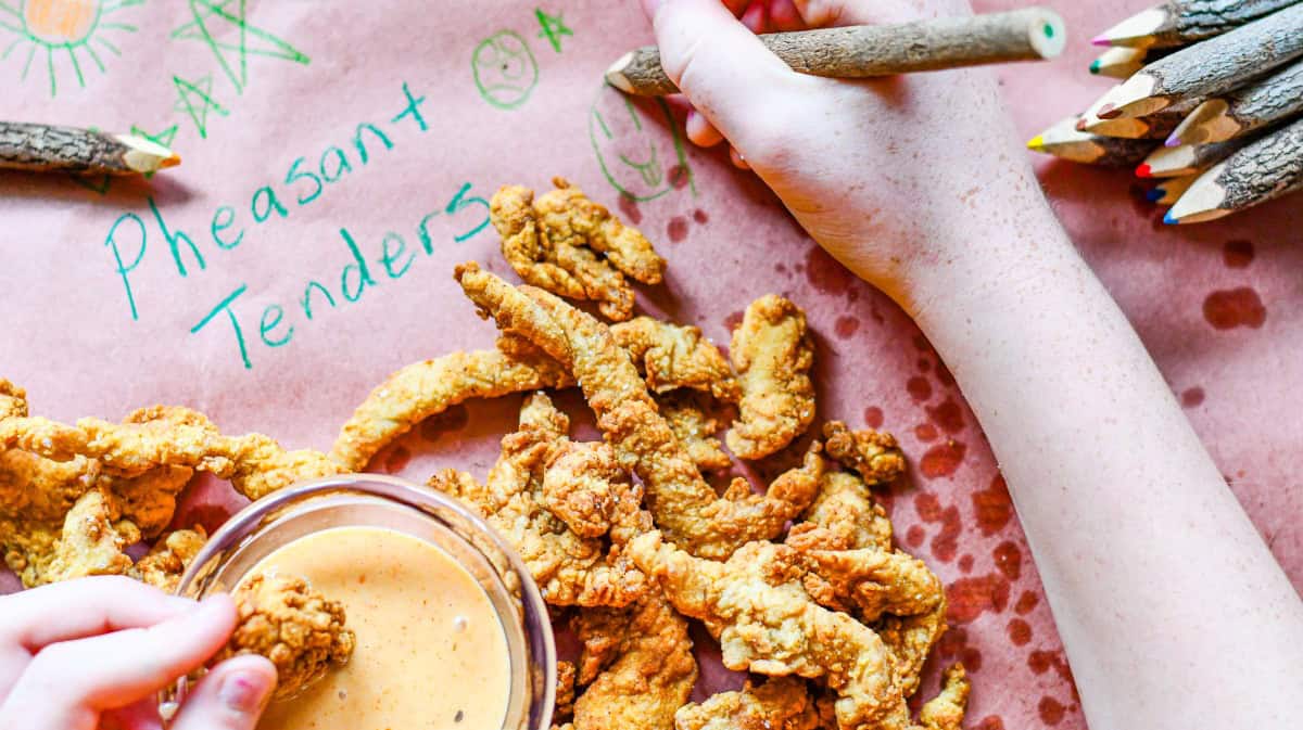 pickled brined fried pheasant tenders with yum yum dipping sauce