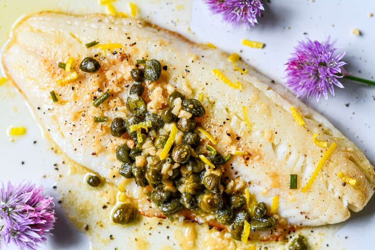 Walleye with Lemon Caper Sauce