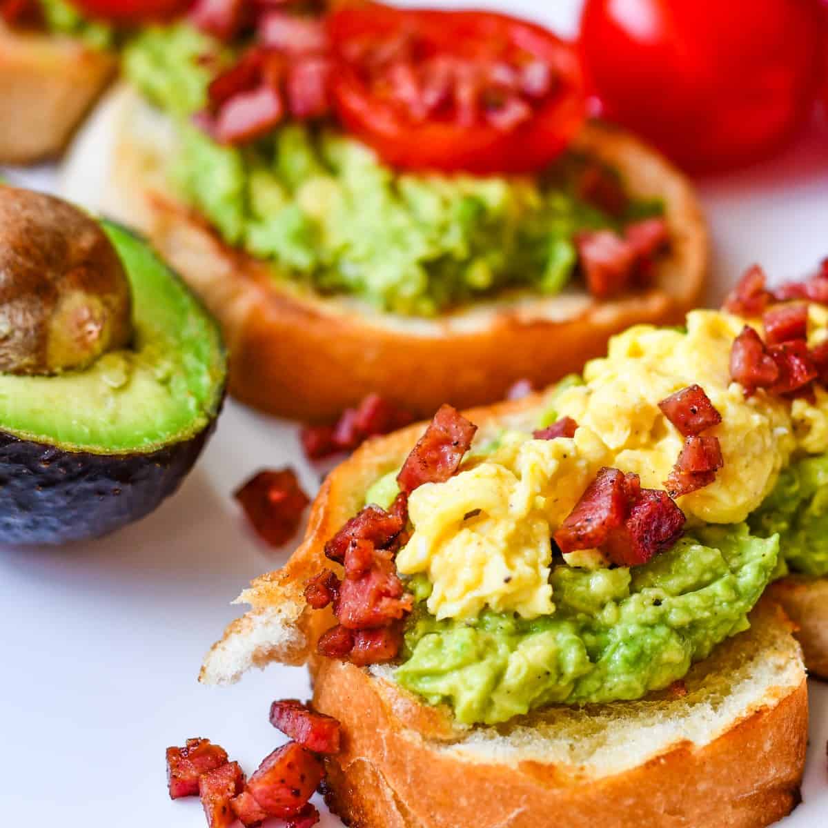 Avocado Toast with Egg and Deer Bacon