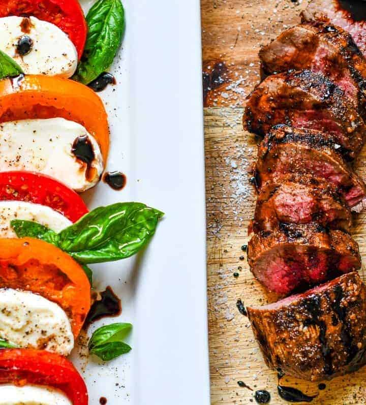 Grilled Venison Eye of Round Recipe with Caprese Salad by Jeff Benda