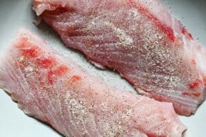 Redfish (Red Drum) seasoned with salt and black pepper