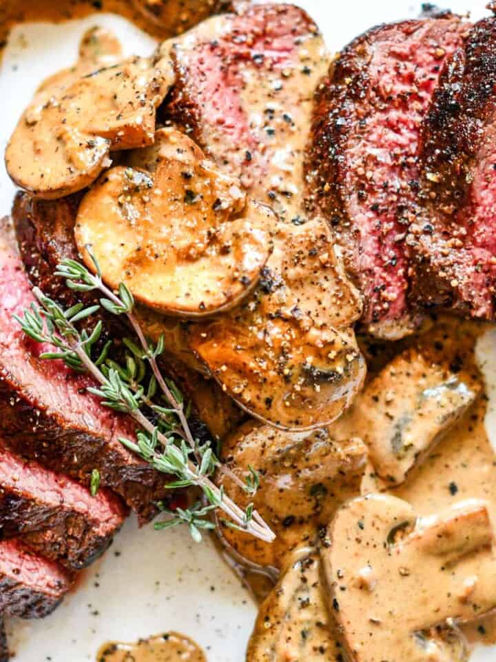 Deer Steak with Creamy Mushroom Sauce