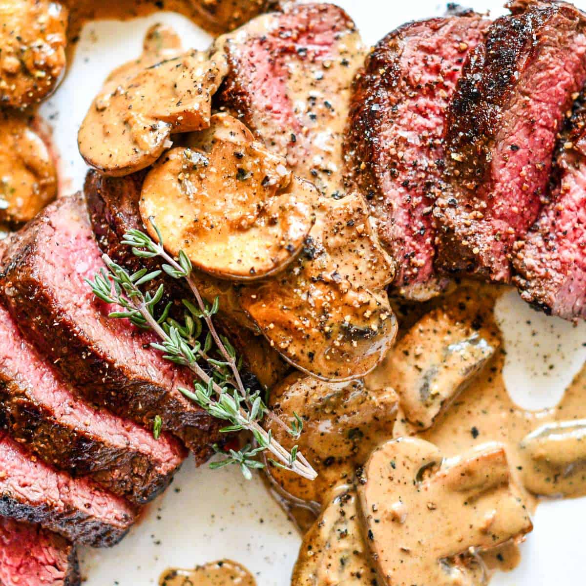 Deer Steak with Creamy Mushroom Sauce