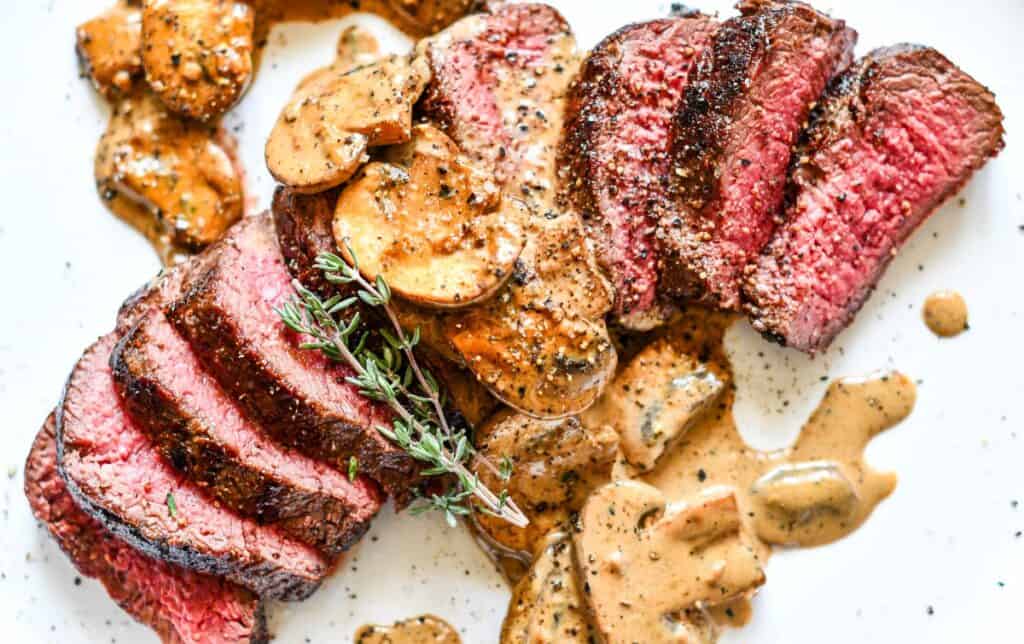 How to Cook Deer Steak with Creamy Mushroom Sauce