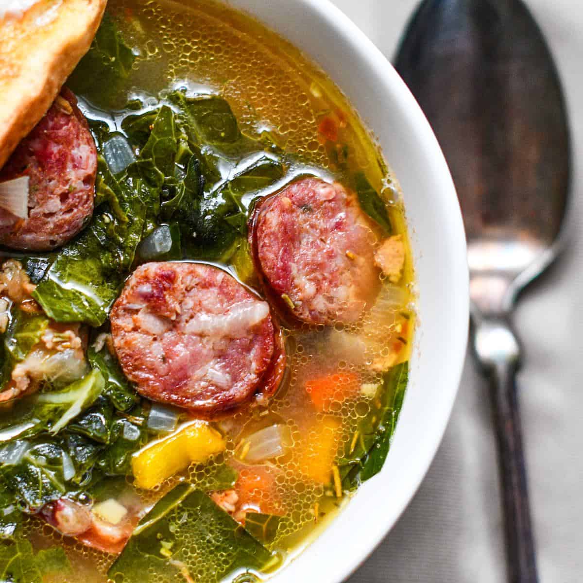 Black Eyed Pea Soup Recipe with black eyed peas and collard greens