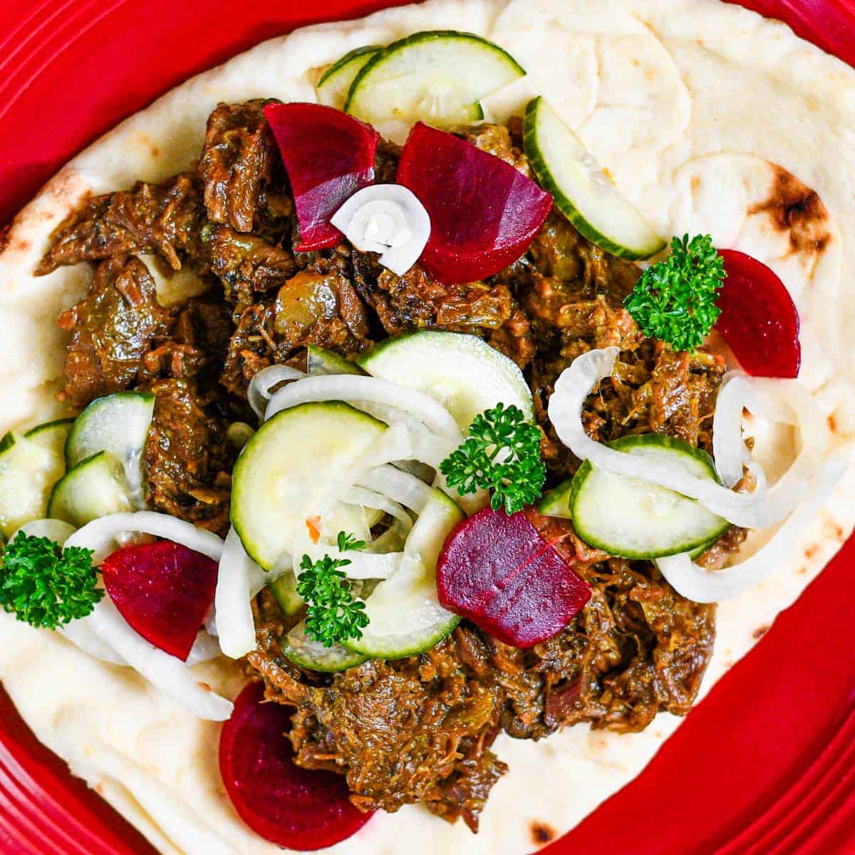 Venison Shawarma Meat Recipe with Quick Pickled Salad by Jeff Benda