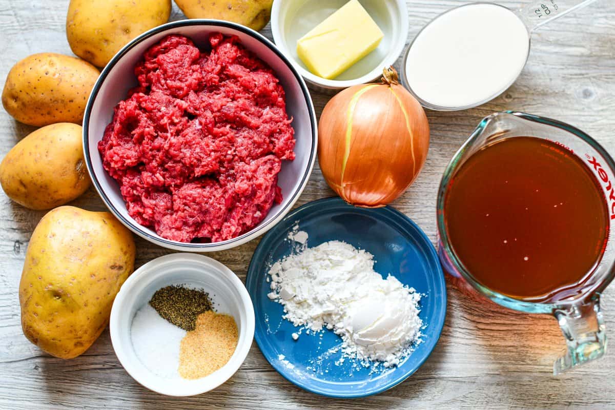 Ingredients for Deer Meat and Mashed Potatoes